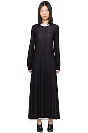 Black & White Double Layer Maxi Dress
