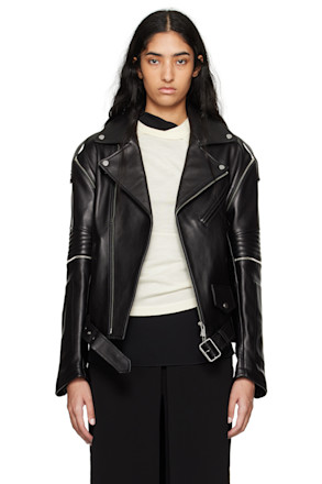 Black Astro Biker Leather Jacket