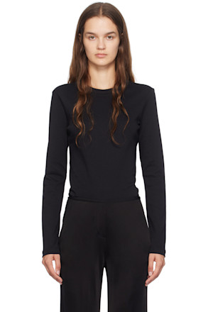 Black Slim Logo Long Sleeve T-Shirt