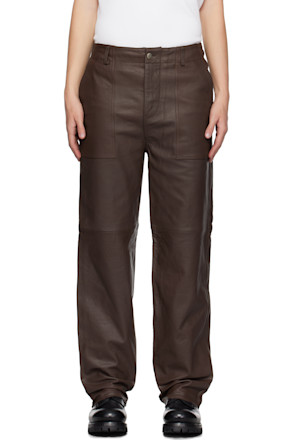 SSENSE Exclusive Brown Presley Leather Pants