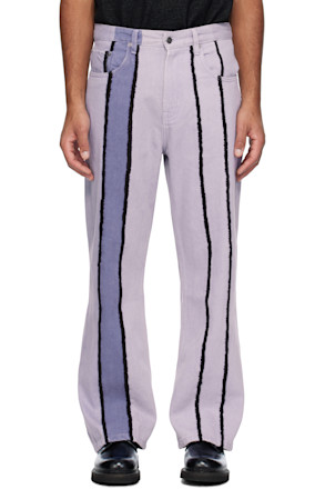 Purple Paneled Flare Jeans