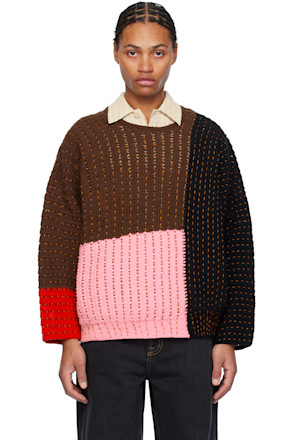 Multicolor Thick Crochet Sweater