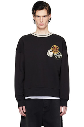 Moncler x Palm Angels Black Appliqué Sweatshirt
