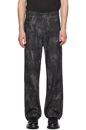 Black Distressed Print RF Jeans