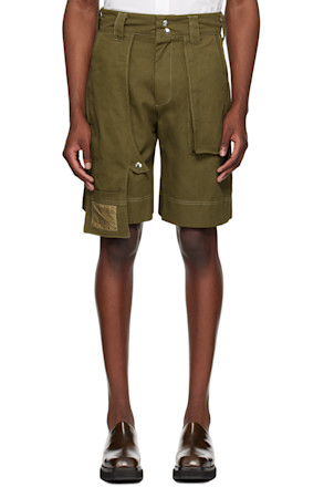 Green 7-Poc Denim Shorts