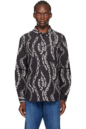 Black Chain Couture Long Sleeve Shirt