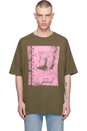 Khaki Screen-Printed T-shirt