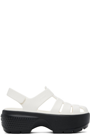 White Stomp Fisherman Sandals