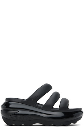 Black Mega Crush Triple Strap Sandals