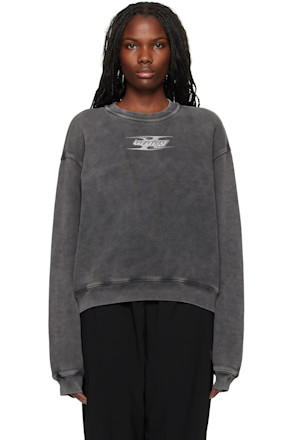 Gray Blade Logo-Embossed Sweatshirt