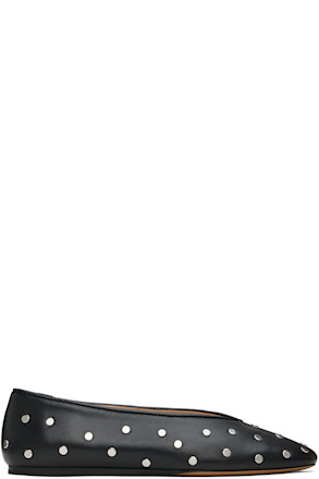 Black Studded Regency Ballerina Flats