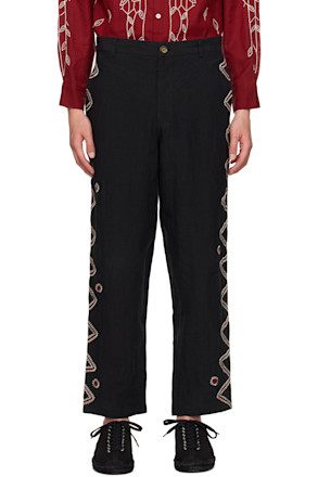 Black Embroidered Trosuers