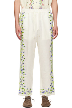 Off-White Embroidered Trousers