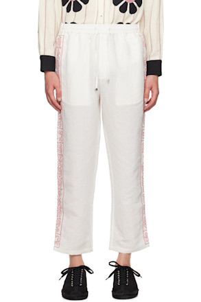 Off-White Embroidered Trousers