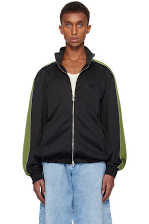 Black & Khaki Stripe Track Jacket