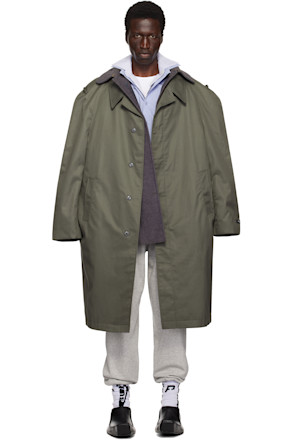 Khaki Cut Up Trench Coat