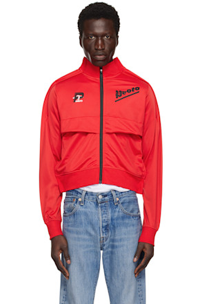 Red Cropped Track Jacket