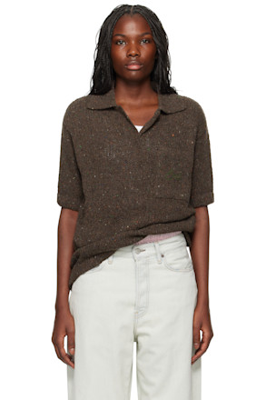 Brown Wool Polo