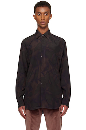 Brown Photogram Leaves Shirt