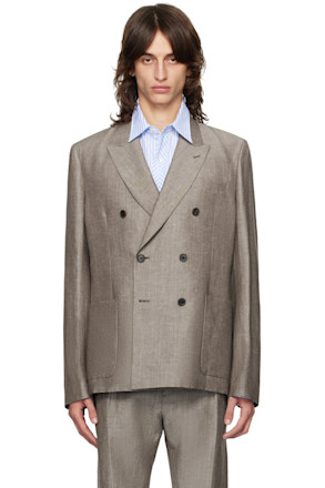 Brown Double-Breasted Blazer