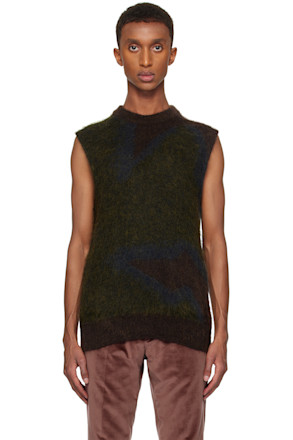 Khaki Photogram Leaves Vest