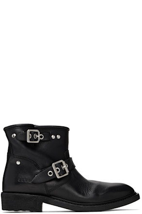 Black Biker Low Boots