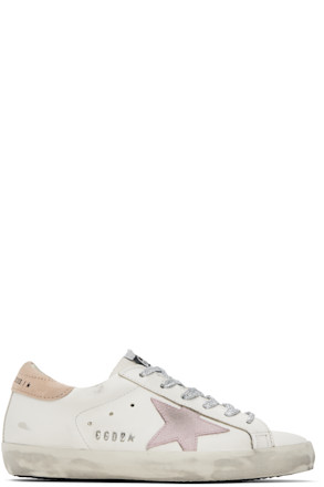 White & Pink Super-Star Classic Sneakers