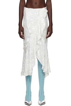 SSENSE Exclusive White & Pink Sade Midi Skirt