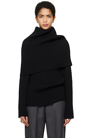 Black Covered Shoulders Turtleneck
