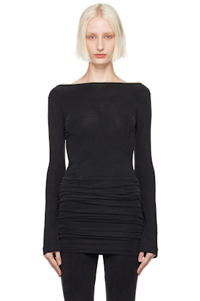 Black Minimal Justaucorps T-shirt