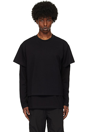 Black Layered Crewneck T-shirt