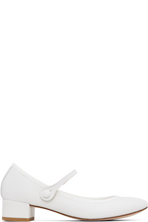 White Rose Mary Jane Heels