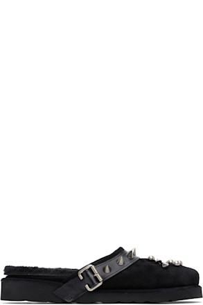 Black Wide Dough Rock Star Slippers