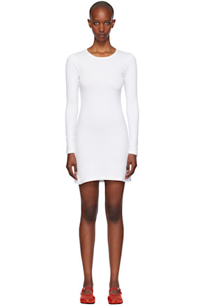 White Long Sleeve Bellevue Minidress