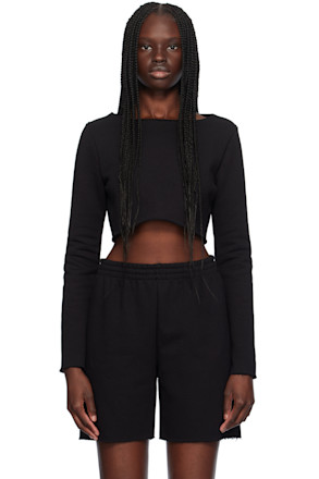 Black Joanna Cropped Sweatshirt