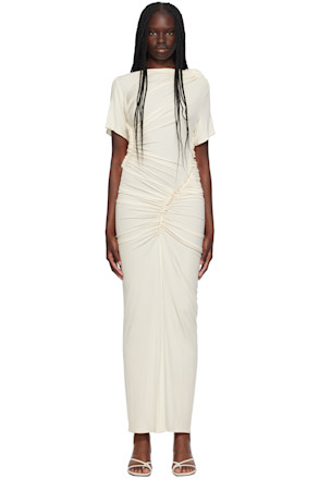 Off-White Asymmetric Maxi Dress