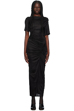 Black Asymmetric Maxi Dress