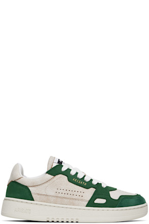 Beige & Green Dice Lo Sneakers
