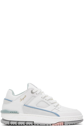 White & Blue Area Lo Sneakers