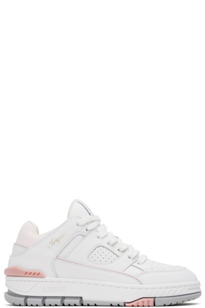 White & Pink Area Lo Sneakers
