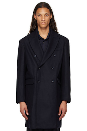 Navy Double Breasted Coat