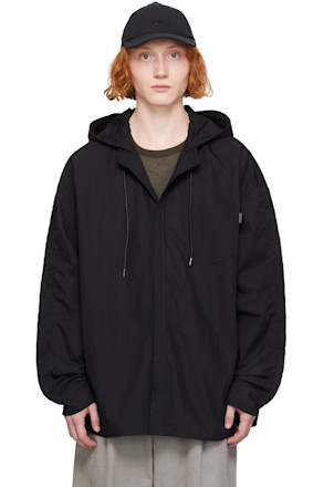 Black Cotton & Nylon Jacket