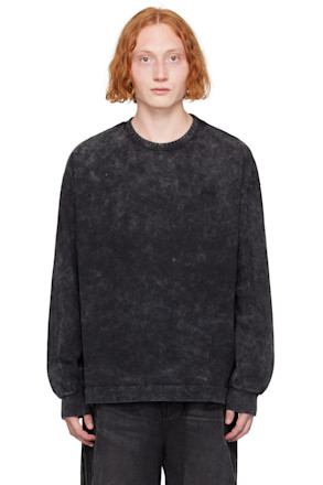 Black Garment-Dyed Long Sleeve T-Shirt