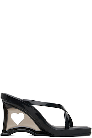 Black Glass Heel Heeled Sandals