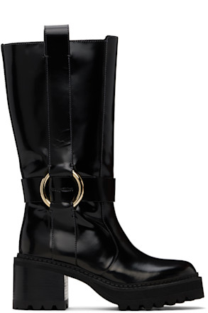 Black New Ring Boots