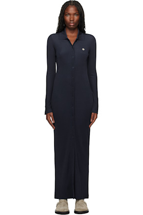 Navy Kenzo Paris Long Rib Cardigan Maxi Dress