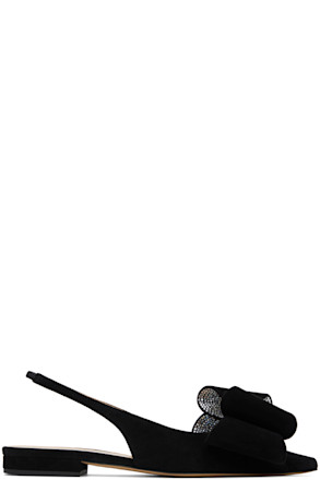 Black 'Le Cadeau' Slingback Slippers
