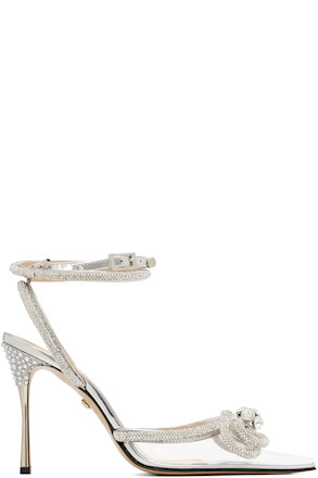 Silver Double Bow High Heels