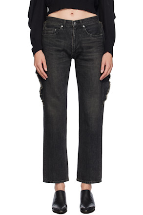 Black Frayed Edge Jeans
