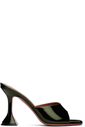 Green Lupita Slipper Heeled Sandals